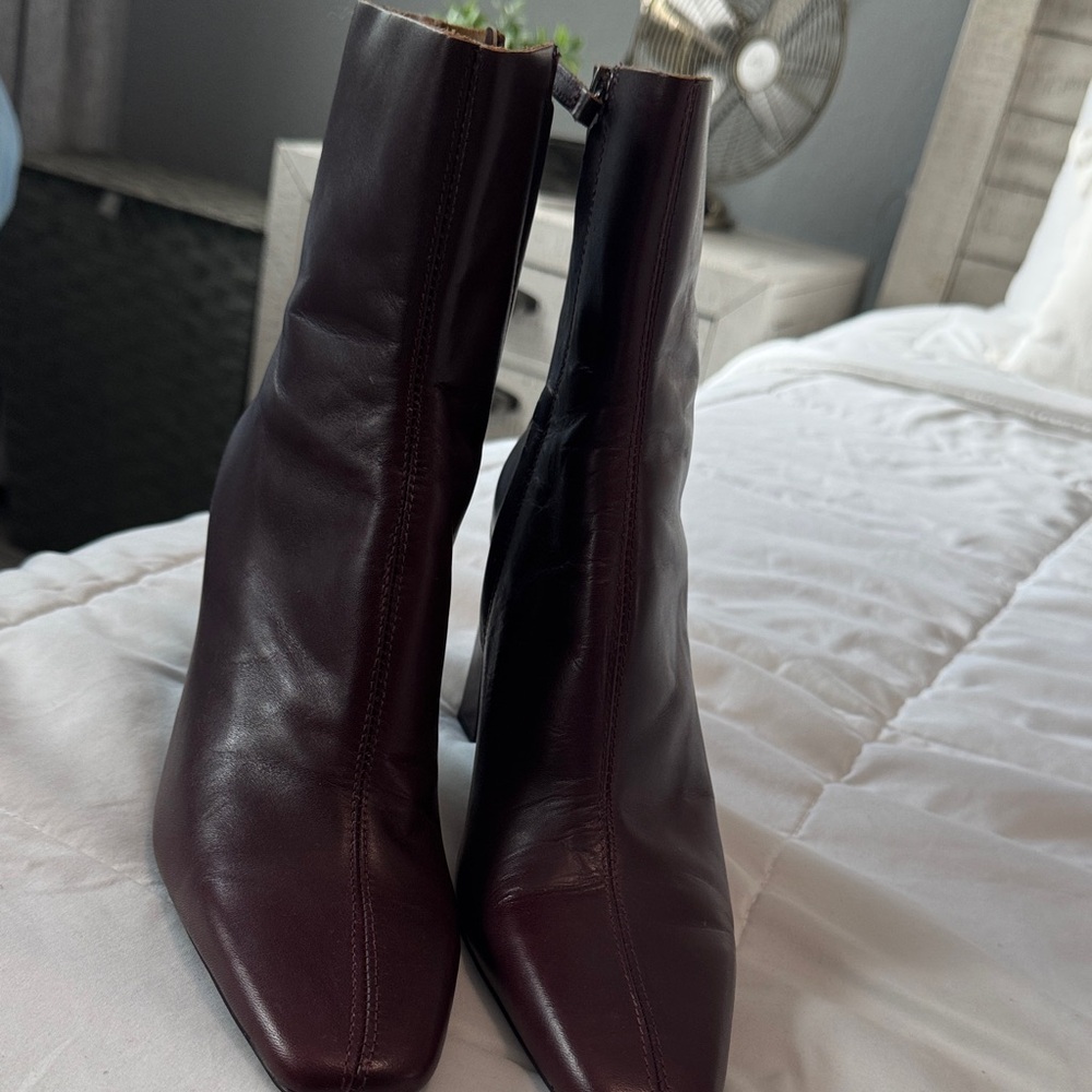 Zara Dark Burgundy Heeled Boots